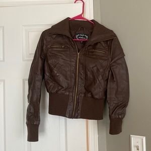Faux Brown Leather Jacket